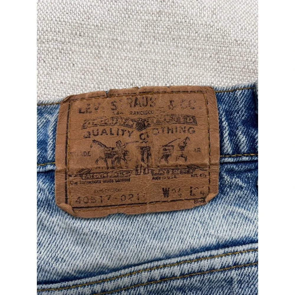 Vintage Levi's Orange Tab Cutoff Denim Shorts Men's 34 Light Wash Made in USA